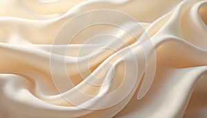 Abstract image features soft beige cream wavy patterns, creating smooth calming visual effect. Ideal background or design texture