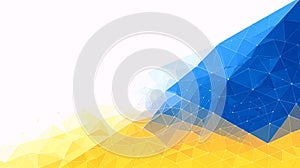 Abstract Geometric Background with Blue and Yellow Polygons