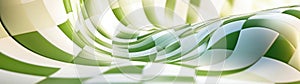 Abstract Wavy Patterns of Green and White Checkered Design