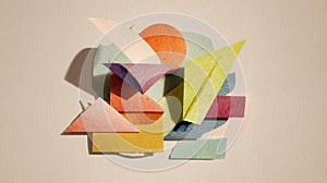 colorful paper shapes abstract art