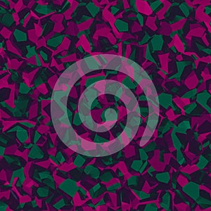 Abstract image featuring an array of dark magenta and green polygonal shapes, photo