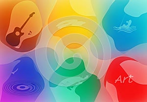 Oranges, blues, greens, and reds, creating a vibrant and dynamic