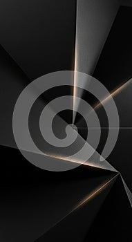 Abstract image featuring a composition of black geometric shapes with sharp angles