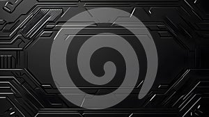 Abstract Black Geometric Panel with Embossed Design