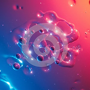 Abstract image featuring a dynamic blend of vibrant pink and blue hues with a