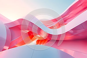 Abstract image featuring dynamic pink and white curves, creating a sense of fluidity photo