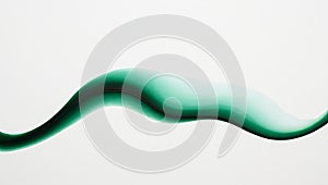 Abstract Green Fluid Wave on White Background