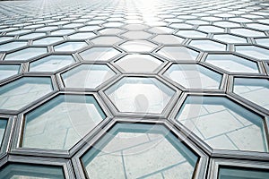 Glass hexagons as a background photo