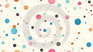 Abstract Colorful Circles Connected By Lines
