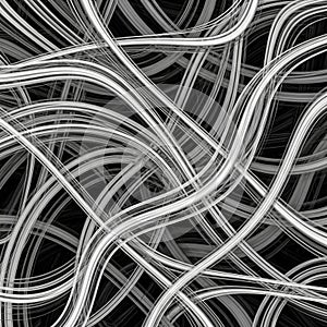Abstract image featuring an intricate network of white interwoven