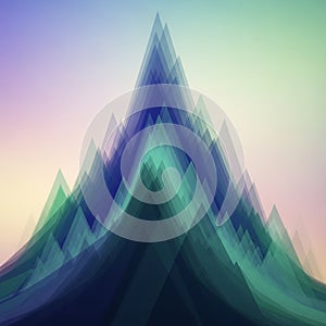 Abstract image featuring layered translucent triangles