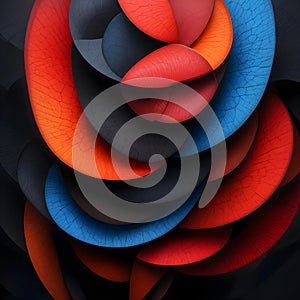 abstract image featuring multiple layers of overlapping, curved shapes