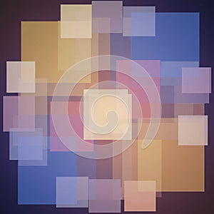 Abstract image featuring overlapping translucent squares in various sizes, creating a