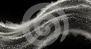 Abstract silver wave with bubbles on black background