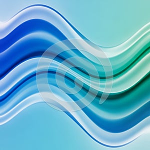 Abstract image featuring smooth, undulating waves in shades of blue and teal. These