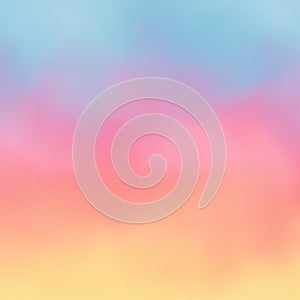 Abstract image featuring a soft gradient blend of blue, pink, and orange hues. The colors
