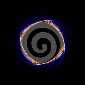 Abstract Glowing Circle on Black Background