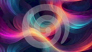 Abstract image featuring vibrant neon swirls of color creating a dynamic and captivating visual effect, Generative AI