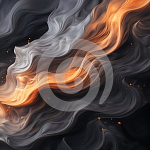 an abstract image of flames and smoke on a black background