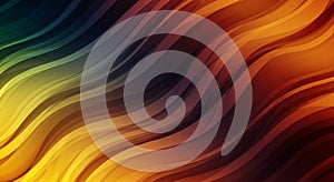 Abstract image with flowing, multi-colored wavy lines creating a dynamic pattern. The
