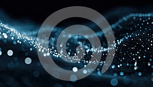 Abstract Digital Network Background with Glowing Particles