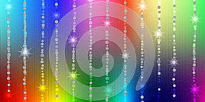 Abstract Shiny Sparkles and Stars in Rainbow Colors Background