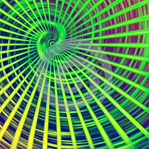 Abstract Swirling Green and Yellow Texture in Blue and Purple Background