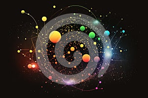 Abstract image of Hacker Activity in the form of a starry sky or space, consisting of points, lines, and shapes in the form of