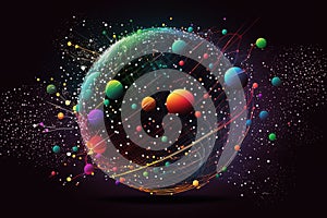 Abstract image of Hacker Activity in the form of a starry sky or space, consisting of points, lines, and shapes in the form of