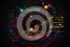 Abstract image of Hacker Activity in the form of a starry sky or space, consisting of points, lines, and shapes in the form of