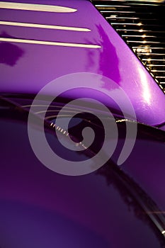 Abstract Image of the Hood of a Purple Hot Rod