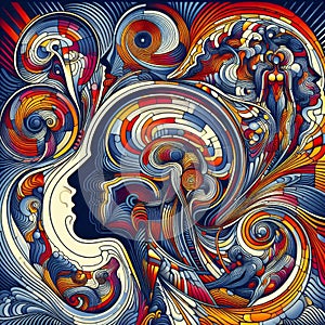 The abstract image of the human mind, consciousness, thoughts .