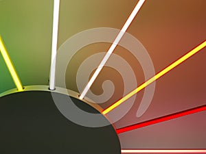 Abstract image of colourful light bulbs