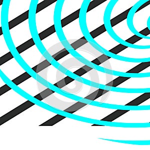 Abstract image made of deformed elements of sound waves. Dynamic motion technologies. Curved blue 3d lines on a white background.