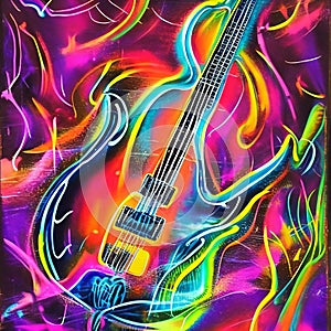 Abstract image made up of guitars
