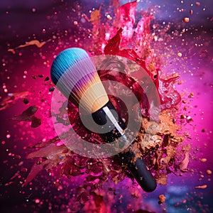 Abstract image of make up brush kit.