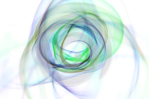 Abstract image neon swirling light rays multicolored on a white background, 3d rendering