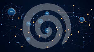 an abstract image of a network of dots and lines on a dark background