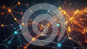 Abstract image of a network of glowing lines and dots.