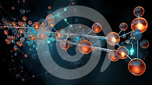 Abstract image of a network of spheres