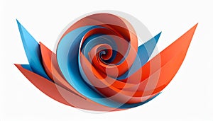 an abstract image of an orange blue and red swirl