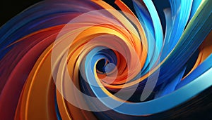 an abstract image of an orange blue and red swirl