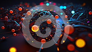 Background - Futuristic AI Network on Cyber Background - ai generated