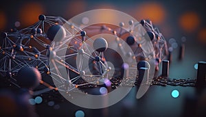 Background - Abstract Techno Design with Geometric Elements - ai generated