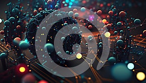 Background - Artificial Intelligence in Cyberspace with Binary Code - ai generated