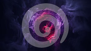 an abstract image of a purple and pink smoke ring
