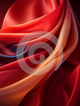 an abstract image of red orange and yellow fabric