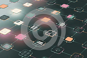 Abstract network connection concept for technology internet and business background  characters