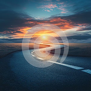 Abstract image of a road leading into a bright future