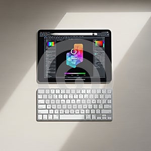 Abstract image. The screen shows various editing tools and color